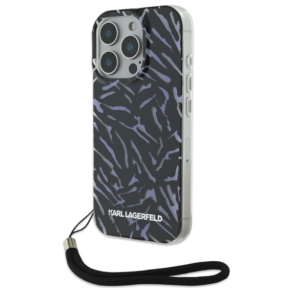 iTok webáruház - Karl Lagerfeld Karl Lagerfeld Zebra With Cord iPhone 16 Pro tok (lila) 1 Karl Lagerfeld Zebra With Cord iPhone 16 Pro Case (lila)
