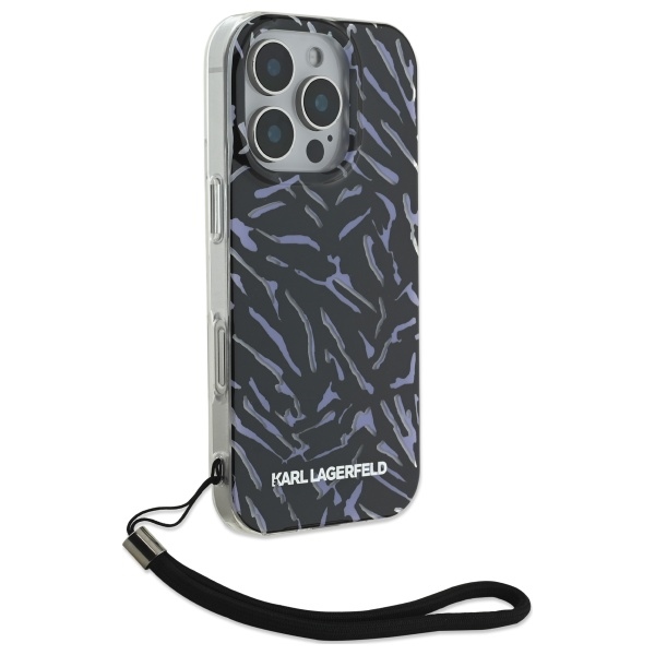 iTok webáruház - Karl Lagerfeld Karl Lagerfeld Zebra With Cord iPhone 16 Pro tok (lila) 3 Karl Lagerfeld Zebra With Cord iPhone 16 Pro Case (lila)