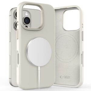 Tech-Protect Silicone PU MagSafe tok iPhone 16 Pro készülékhez (bézs)