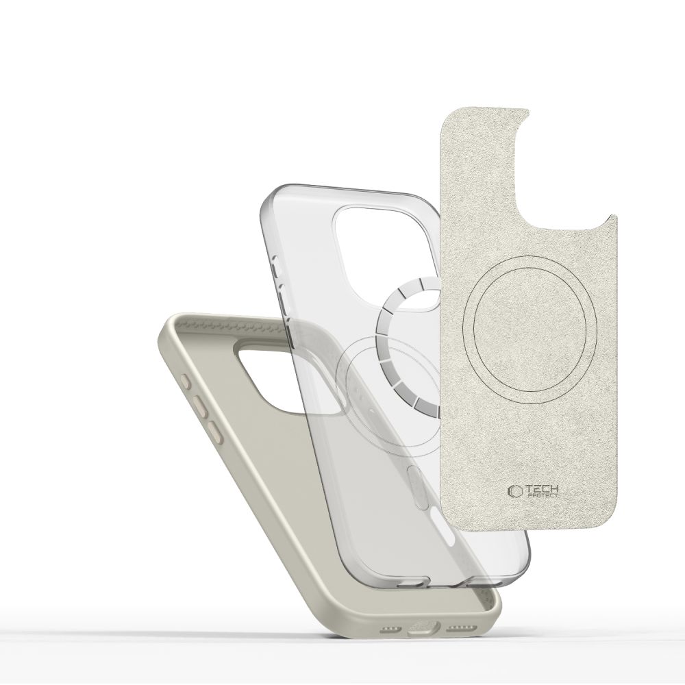 iTok webáruház - Tech-Protect Tech-Protect Silicone PU MagSafe tok iPhone 16 Pro készülékhez (bézs) 3 Tech-Protect Silicone PU MagSafe iPhone 16 Pro Case (bézs)