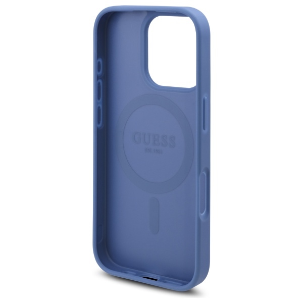 iTok webáruház - Guess Guess 4G Flowers Print MagSafe tok iPhone 16 Pro készülékhez (kék) 7 Guess 4G Flowers Print MagSafe case for iPhone 16 Pro (kék)