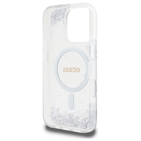 iTok webáruház - Guess Guess Resin Gradient Glitter MagSafe tok iPhone 16 Pro készülékhez (ezüst) 7 Guess Resin Gradient Glitter MagSafe case for iPhone 16 Pro (ezüst)