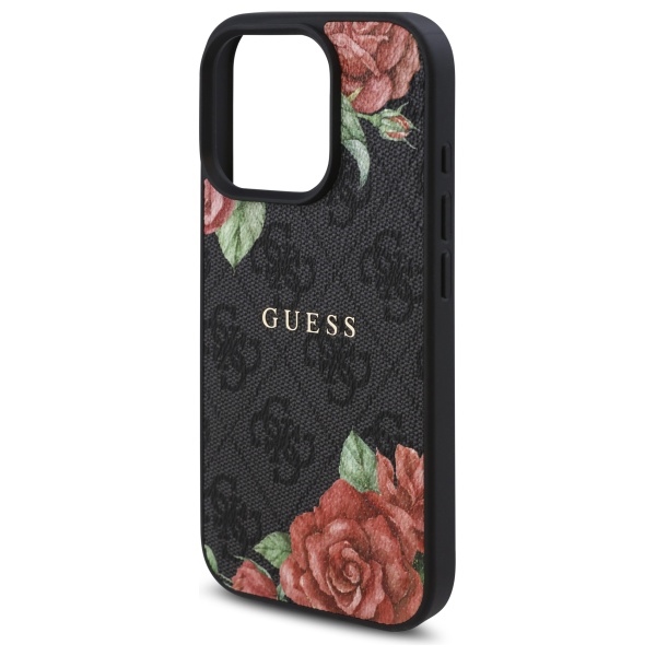 iTok webáruház - Guess Guess GUHMP16LP4ROPEMCK iPhone 16 Pro tok – 4G Flowers Print MagSafe 6 Guess GUHMP16LP4ROPEMCK iPhone 16 Pro 6.3" black/black hardcase 4G Flowers Print MagSafe