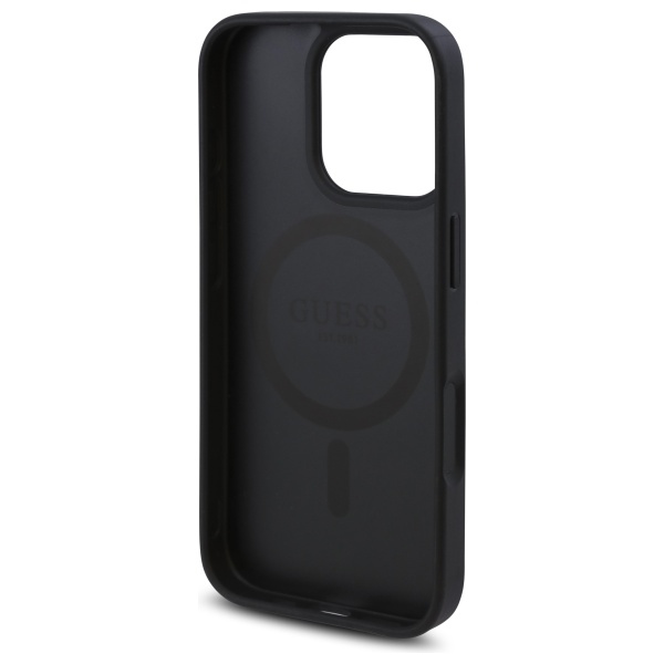 iTok webáruház - Guess Guess GUHMP16LP4ROPEMCK iPhone 16 Pro tok – 4G Flowers Print MagSafe 7 Guess GUHMP16LP4ROPEMCK iPhone 16 Pro 6.3" black/black hardcase 4G Flowers Print MagSafe