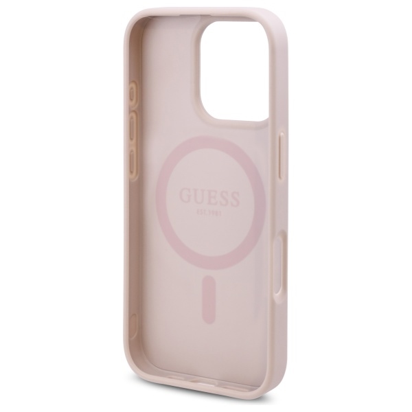 iTok webáruház - Guess Guess GUHMP16LP4ROPEMCP iPhone 16 Pro tok – 4G Flowers Print MagSafe 7 Guess GUHMP16LP4ROPEMCP iPhone 16 Pro 6.3" pink/pink hardcase 4G Flowers Print MagSafe