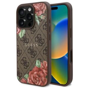 Guess GUHMP16LP4ROPEMCW iPhone 16 Pro 6,3″ tok – 4G Flowers Print MagSafe, barna