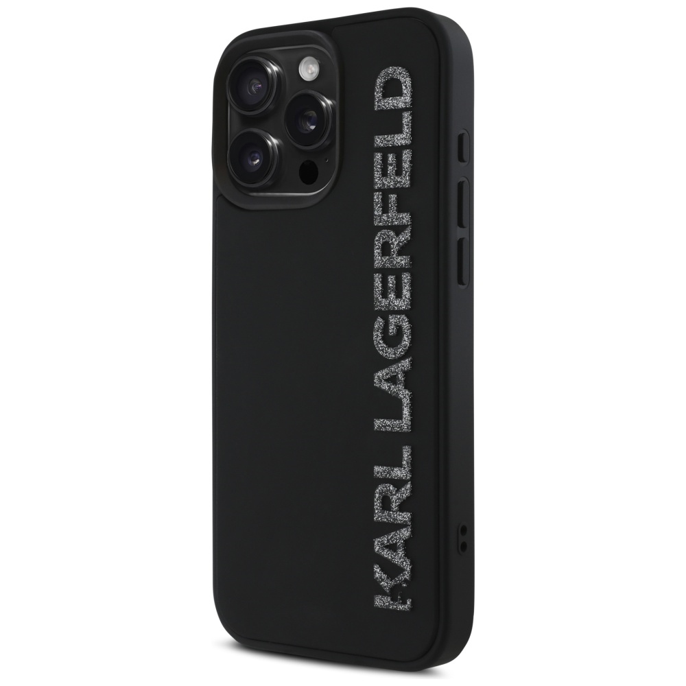 iTok webáruház - Karl Lagerfeld Karl Lagerfeld HC 3D Rubber Elongated Glitter tok iPhone 16 Pro készülékhez (fekete) 2 Karl Lagerfeld HC 3D Rubber Elongated Glitter iPhone 16 Pro Case (fekete)