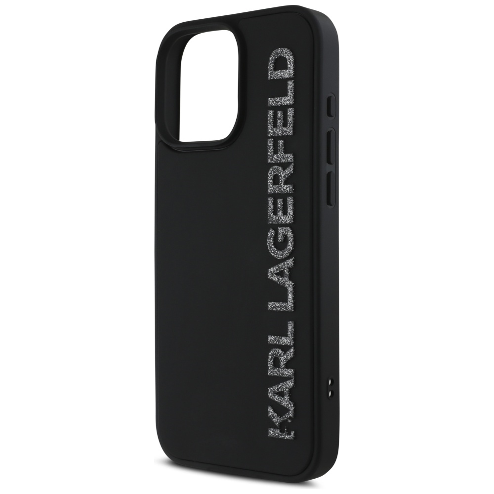 iTok webáruház - Karl Lagerfeld Karl Lagerfeld HC 3D Rubber Elongated Glitter tok iPhone 16 Pro készülékhez (fekete) 6 Karl Lagerfeld HC 3D Rubber Elongated Glitter iPhone 16 Pro Case (fekete)