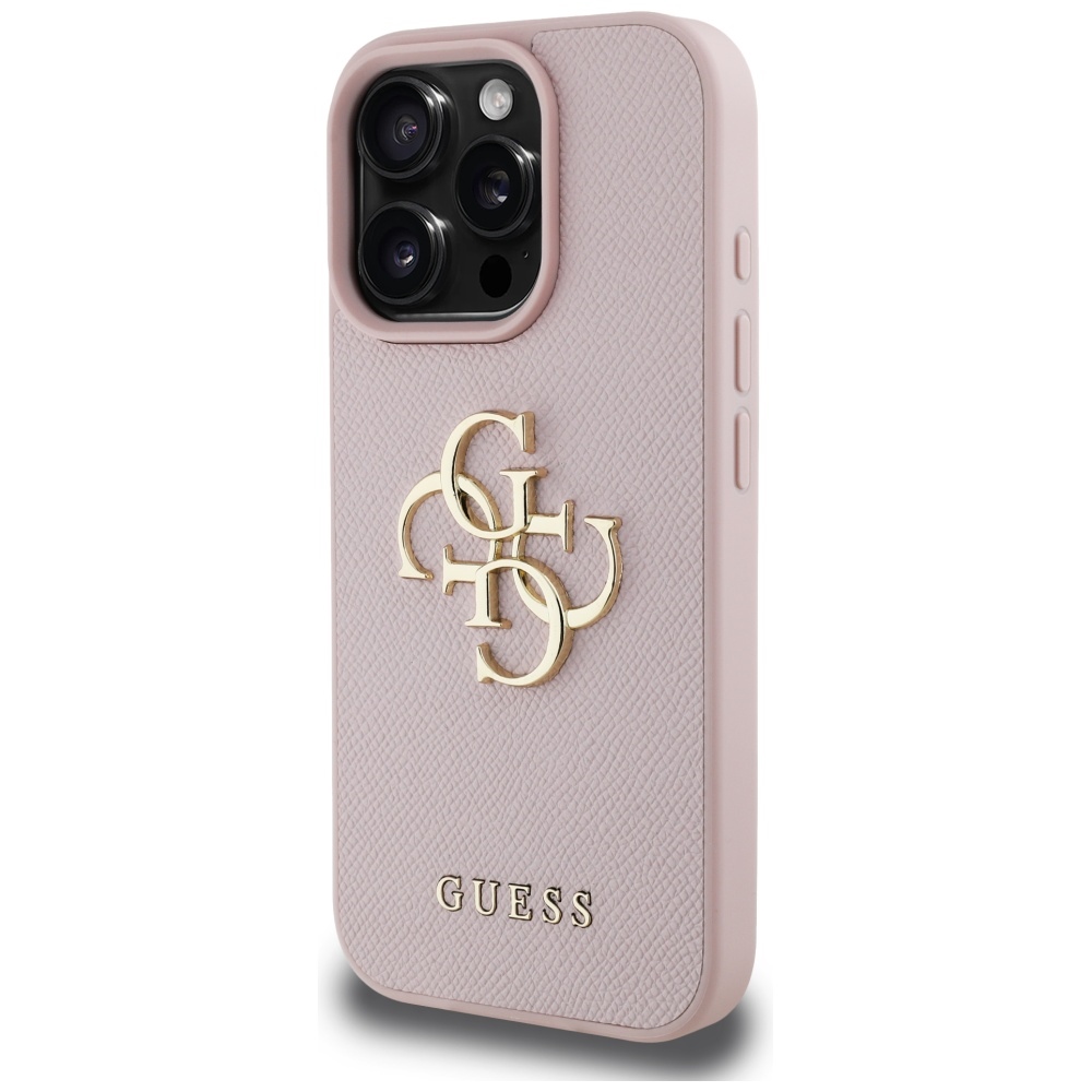 iTok webáruház - Guess Guess Grained Big 4G Logo Small Classic Logo tok iPhone 16 Pro készülékhez (rózsaszín) 2 Guess Grained Big 4G Logo Small Classic Logo Case for iPhone 16 Pro (rózsaszín)