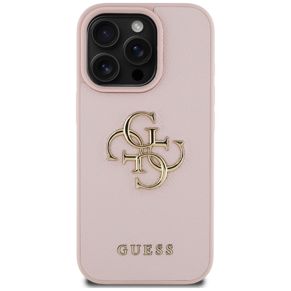 iTok webáruház - Guess Guess Grained Big 4G Logo Small Classic Logo tok iPhone 16 Pro készülékhez (rózsaszín) 3 Guess Grained Big 4G Logo Small Classic Logo Case for iPhone 16 Pro (rózsaszín)