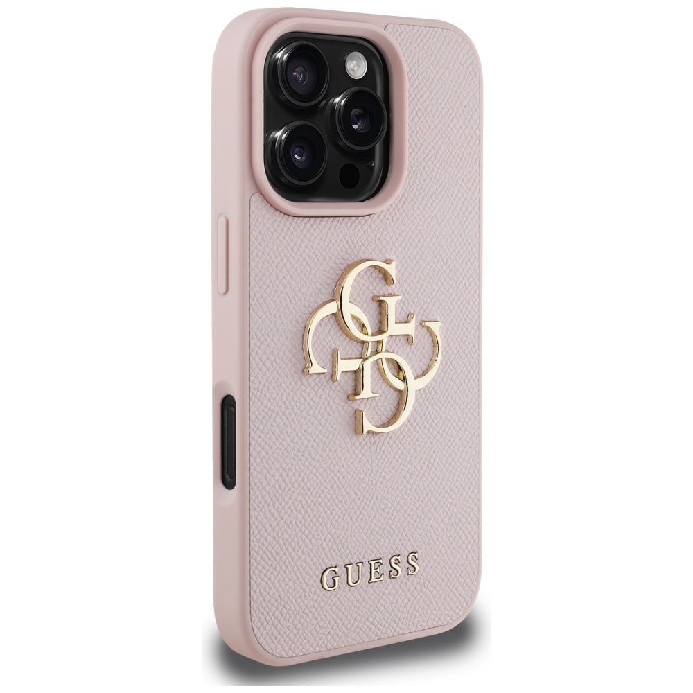 iTok webáruház - Guess Guess Grained Big 4G Logo Small Classic Logo tok iPhone 16 Pro készülékhez (rózsaszín) 4 Guess Grained Big 4G Logo Small Classic Logo Case for iPhone 16 Pro (rózsaszín)