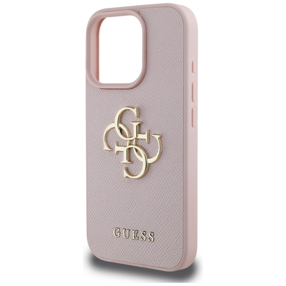 iTok webáruház - Guess Guess Grained Big 4G Logo Small Classic Logo tok iPhone 16 Pro készülékhez (rózsaszín) 6 Guess Grained Big 4G Logo Small Classic Logo Case for iPhone 16 Pro (rózsaszín)