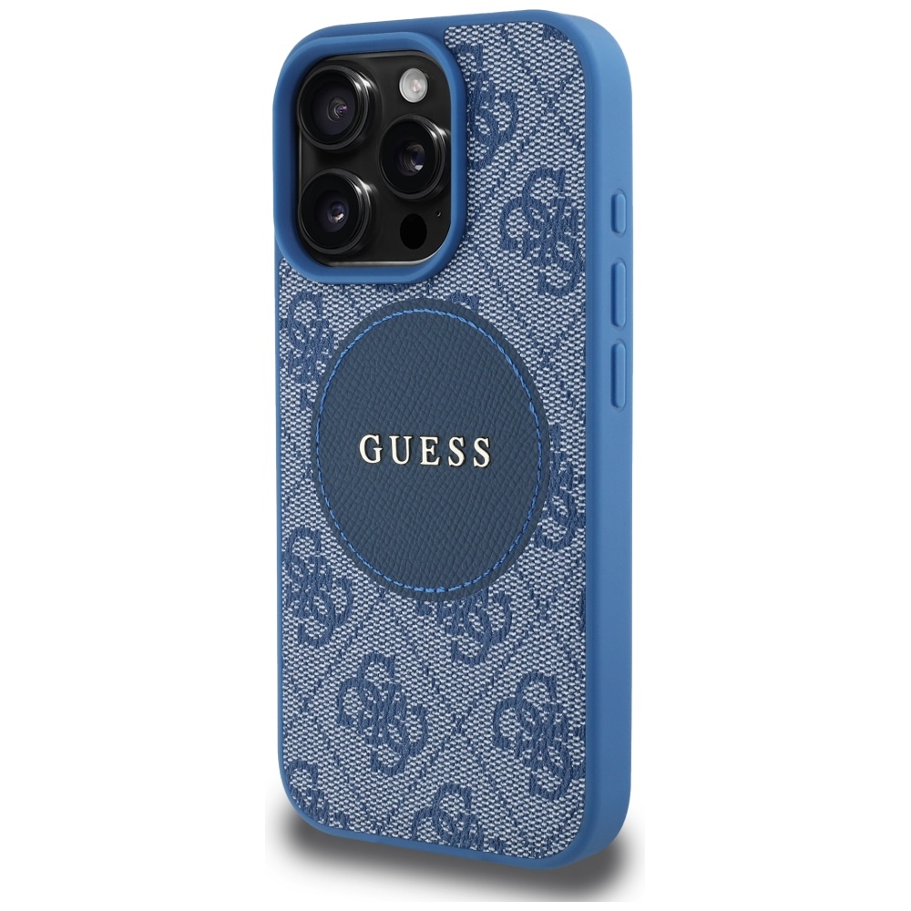 iTok webáruház - Guess Guess 4G Circle Classic Logo MagSafe tok iPhone 16 Pro készülékhez (kék) 2 Guess 4G Circle Classic Logo MagSafe case for iPhone 16 Pro (kék)