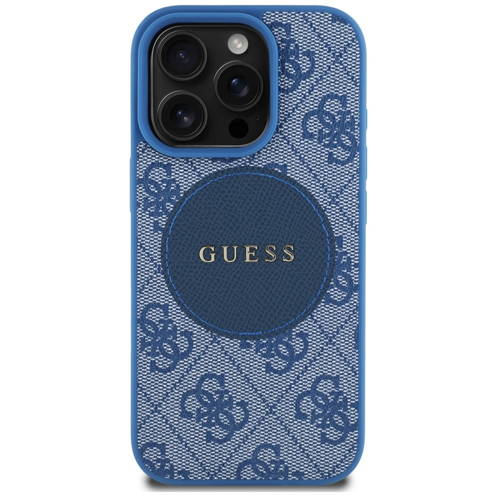 iTok webáruház - Guess Guess 4G Circle Classic Logo MagSafe tok iPhone 16 Pro készülékhez (kék) 3 Guess 4G Circle Classic Logo MagSafe case for iPhone 16 Pro (kék)