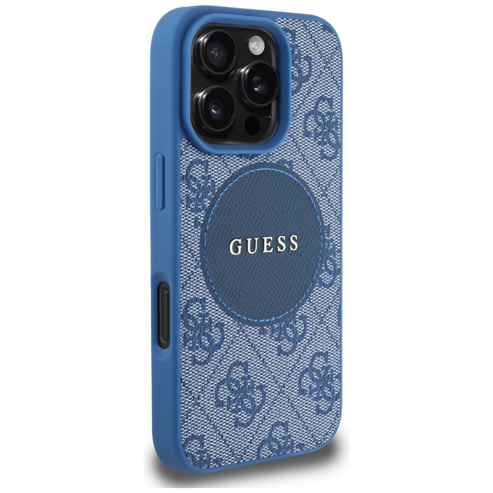 iTok webáruház - Guess Guess 4G Circle Classic Logo MagSafe tok iPhone 16 Pro készülékhez (kék) 4 Guess 4G Circle Classic Logo MagSafe case for iPhone 16 Pro (kék)