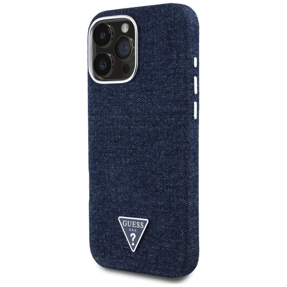 iTok webáruház - Guess Guess Denim Triangle Logo MagSafe tok iPhone 16 Pro készülékhez (kék) 2 Guess Denim Triangle Logo MagSafe iPhone 16 Pro Case (kék)