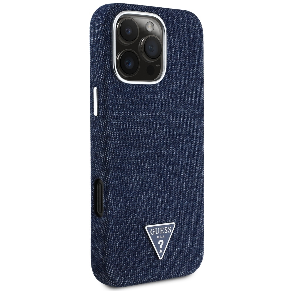 iTok webáruház - Guess Guess Denim Triangle Logo MagSafe tok iPhone 16 Pro készülékhez (kék) 4 Guess Denim Triangle Logo MagSafe iPhone 16 Pro Case (kék)