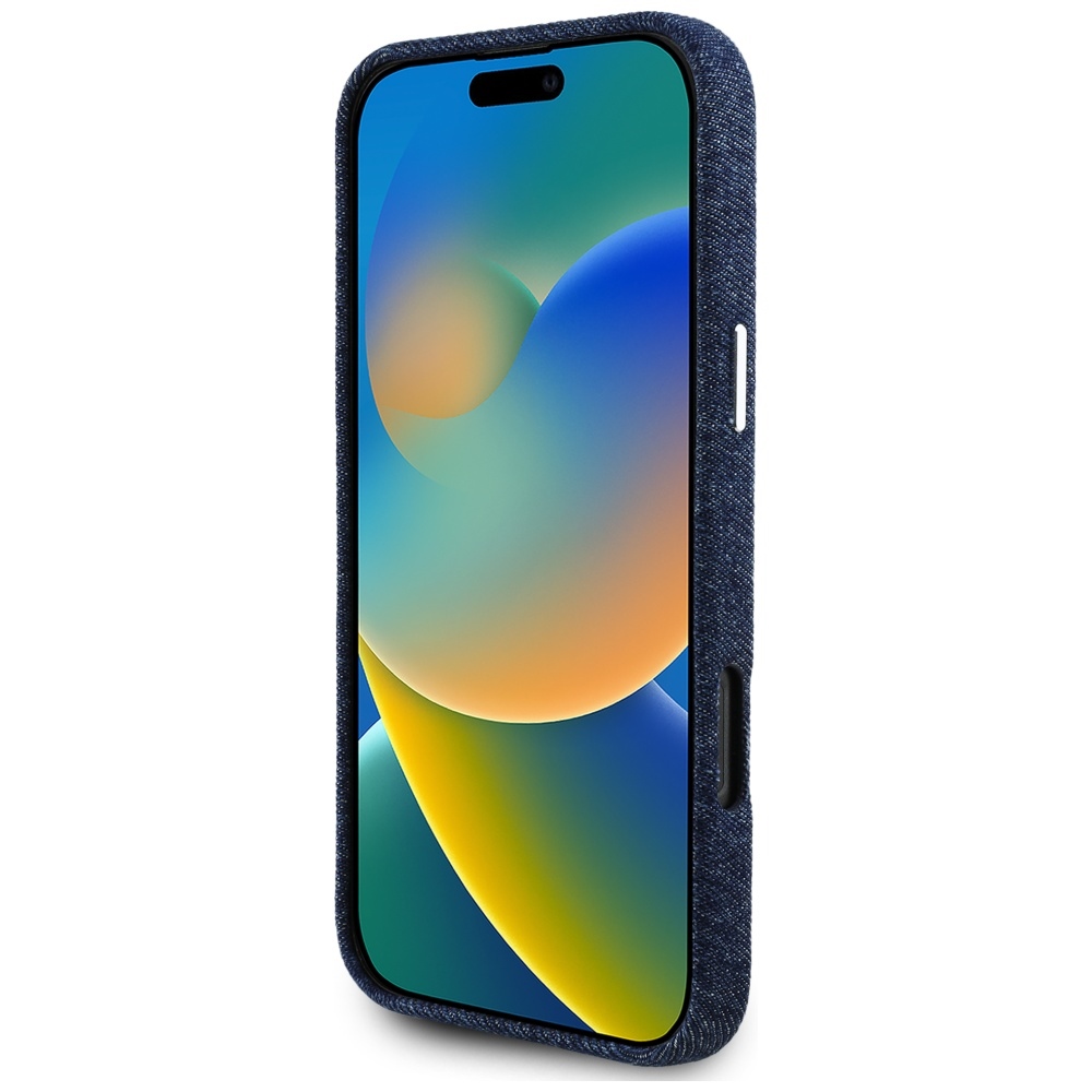iTok webáruház - Guess Guess Denim Triangle Logo MagSafe tok iPhone 16 Pro készülékhez (kék) 5 Guess Denim Triangle Logo MagSafe iPhone 16 Pro Case (kék)