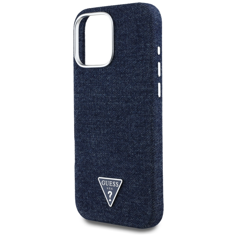 iTok webáruház - Guess Guess Denim Triangle Logo MagSafe tok iPhone 16 Pro készülékhez (kék) 6 Guess Denim Triangle Logo MagSafe iPhone 16 Pro Case (kék)