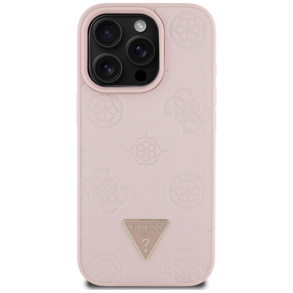 iTok webáruház - Guess Guess Grained Hot Stamp Peony Triangle Logo MagSafe tok iPhone 16 Pro készülékhez (rózsaszín) 3 Guess Grained Hot Stamp Peony Triangle Logo MagSafe iPhone 16 Pro Case (rózsaszín)