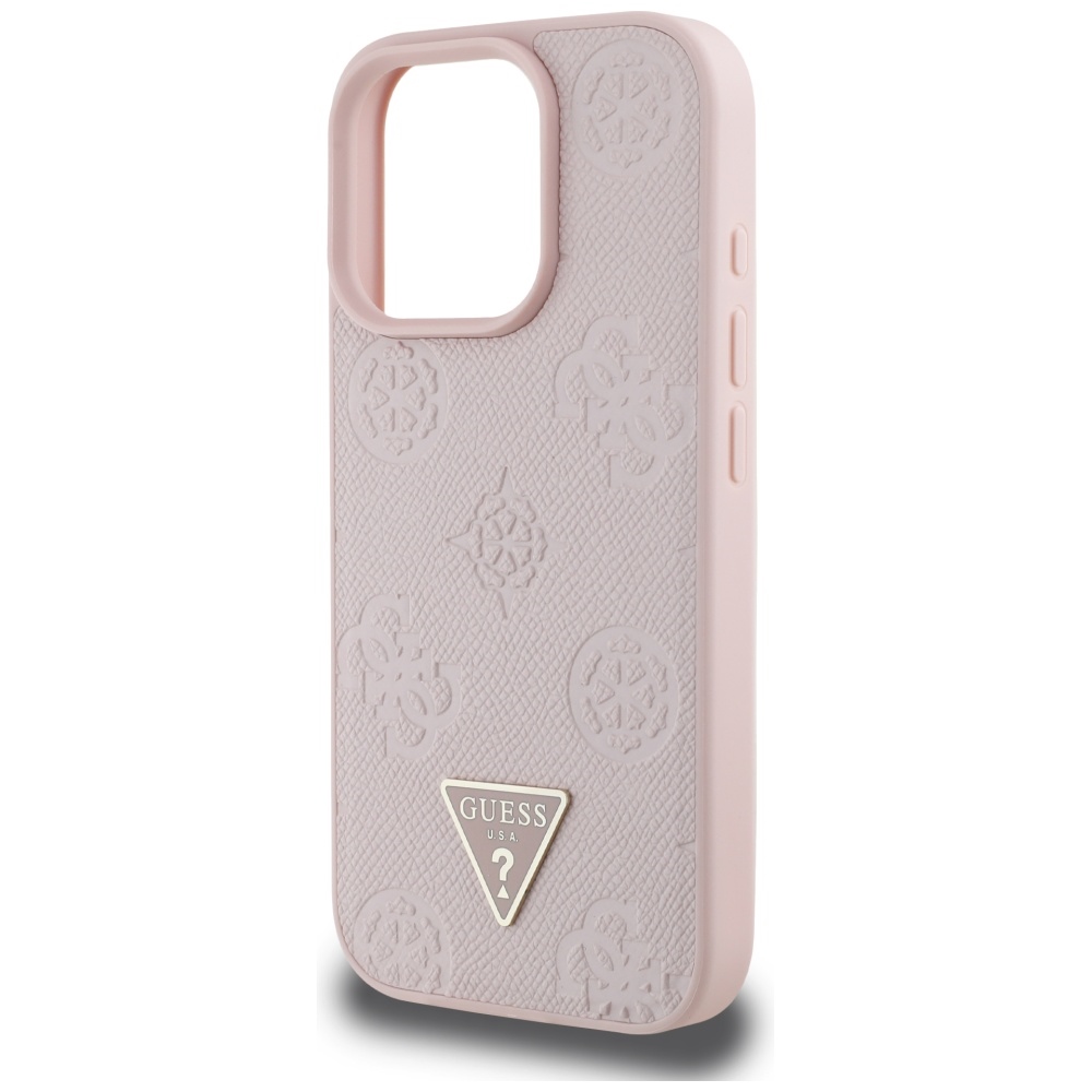 iTok webáruház - Guess Guess Grained Hot Stamp Peony Triangle Logo MagSafe tok iPhone 16 Pro készülékhez (rózsaszín) 6 Guess Grained Hot Stamp Peony Triangle Logo MagSafe iPhone 16 Pro Case (rózsaszín)