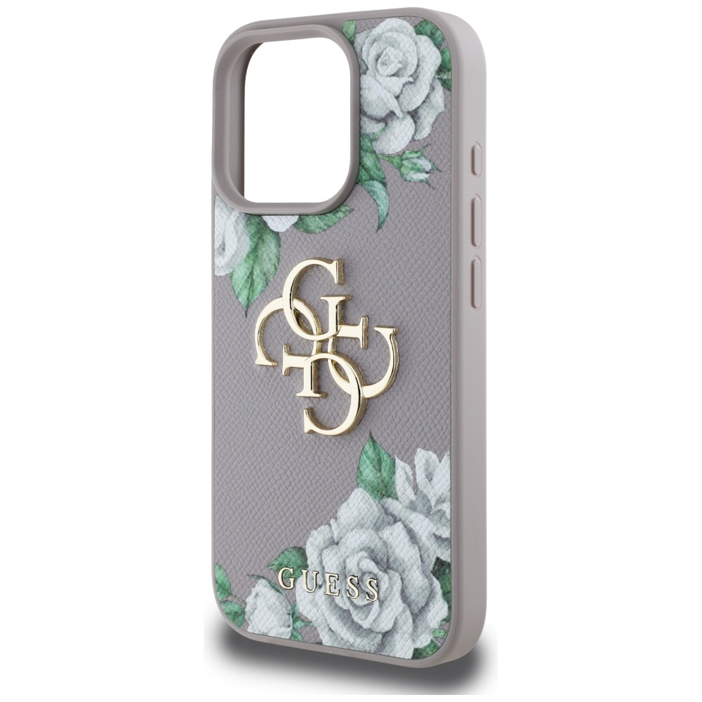 iTok webáruház - Guess Guess Grained Roses Big 4G Logo tok iPhone 16 Pro készülékhez (lila) 6 Guess Grained Roses Big 4G Logo iPhone 16 Pro Case (lila)