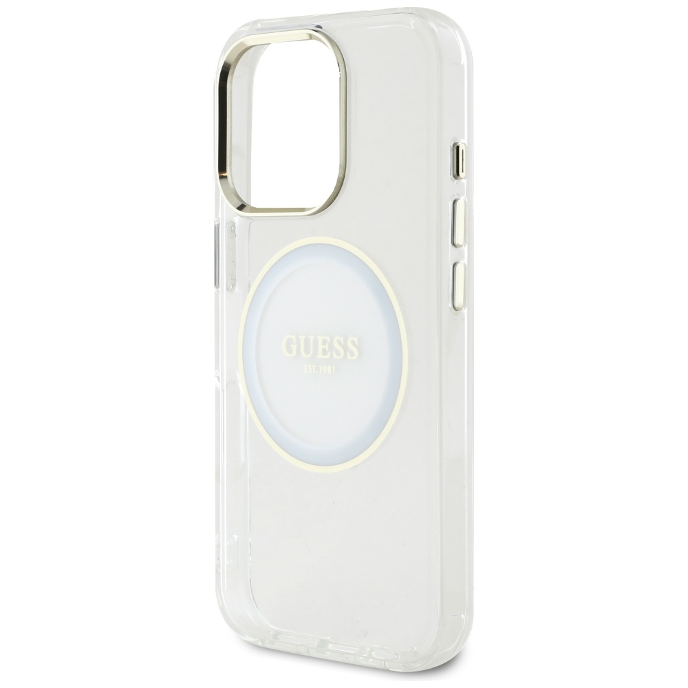 iTok webáruház - Guess Guess IML Metal Colored Circle Classic Logo MagSafe tok iPhone 16 Pro készülékhez (fehér) 6 Guess IML Metal Colored Circle Classic Logo MagSafe case for iPhone 16 Pro (fehér)