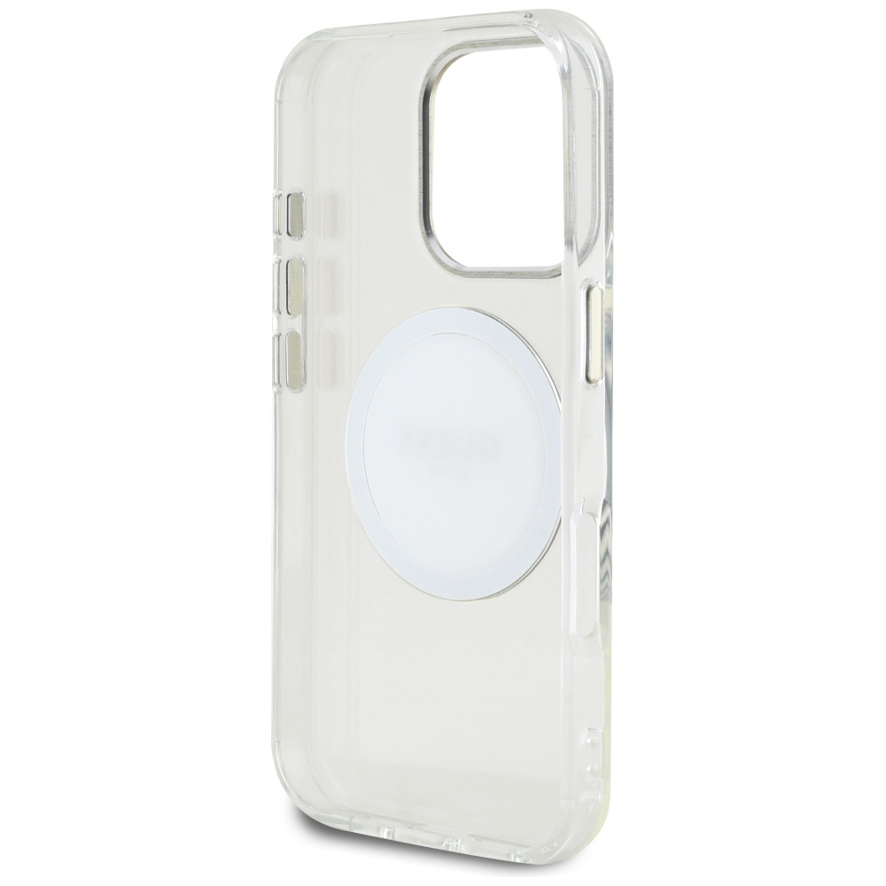 iTok webáruház - Guess Guess IML Metal Colored Circle Classic Logo MagSafe tok iPhone 16 Pro készülékhez (fehér) 7 Guess IML Metal Colored Circle Classic Logo MagSafe case for iPhone 16 Pro (fehér)