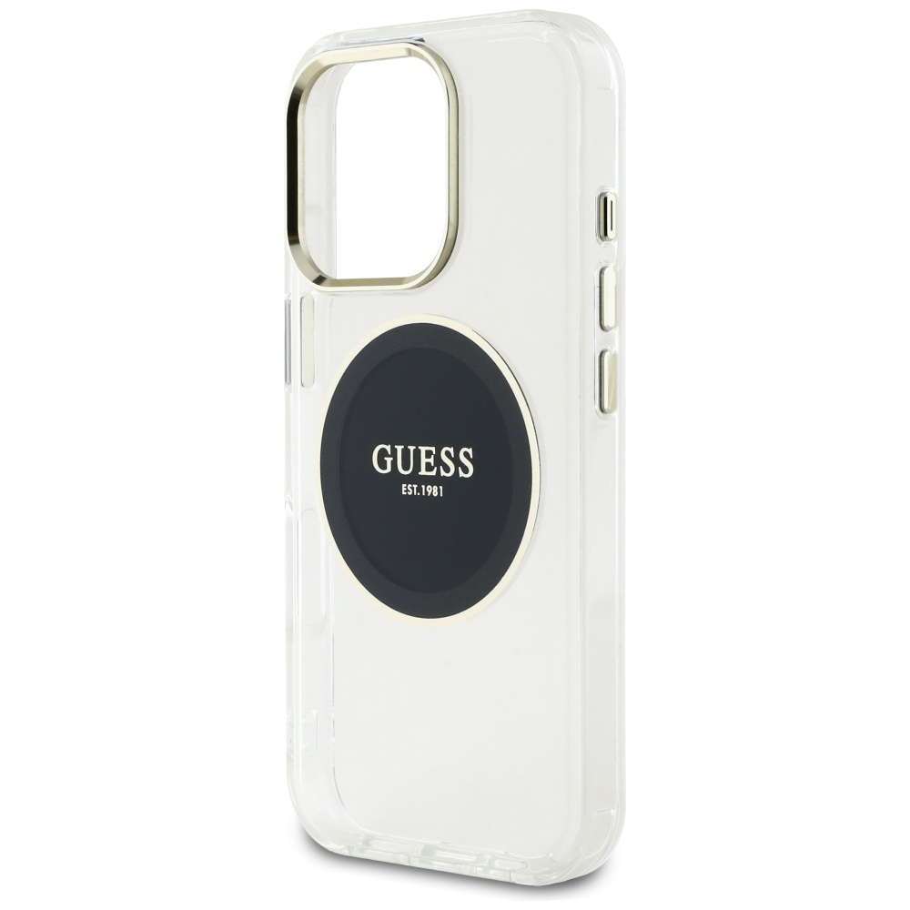 iTok webáruház - Guess Guess IML Metal Colored Circle Classic Logo MagSafe tok iPhone 16 Pro készülékhez (fekete) 6 Guess IML Metal Colored Circle Classic Logo MagSafe case for iPhone 16 Pro (fekete)