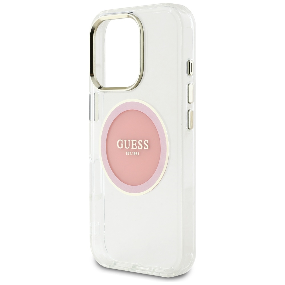 iTok webáruház - Guess Guess IML Metal Colored Circle Classic Logo MagSafe tok iPhone 16 Pro készülékhez (rózsaszín) 6 Guess IML Metal Colored Circle Classic Logo MagSafe iPhone 16 Pro Case (rózsaszín)