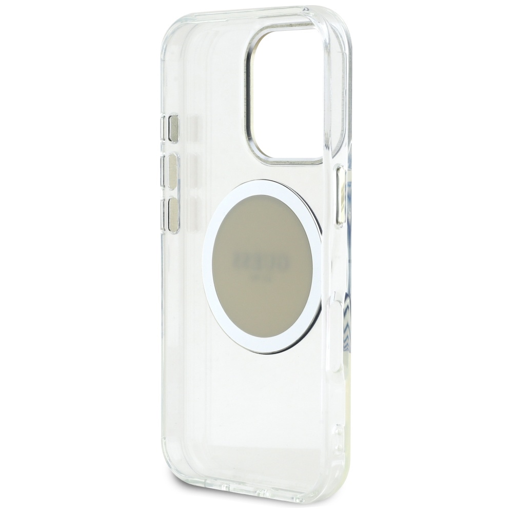 iTok webáruház - Guess Guess IML Metal Colored Circle Classic Logo MagSafe tok iPhone 16 Pro készülékhez (szürke) 7 Guess IML Metal Colored Circle Classic Logo MagSafe case for iPhone 16 Pro (szürke)