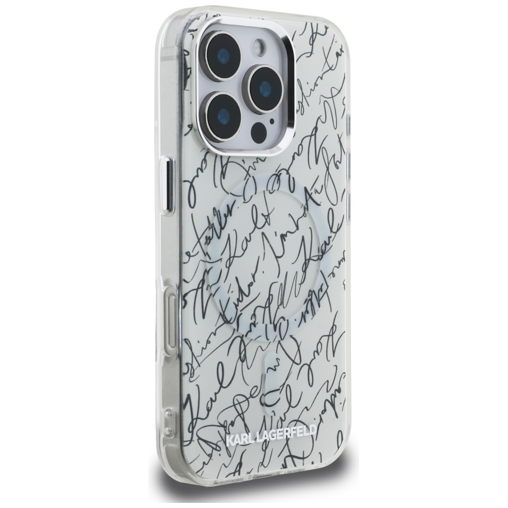 iTok webáruház - Karl Lagerfeld Karl Lagerfeld IML Karl Script Pattern MagSafe tok iPhone 16 Pro készülékhez (fehér) 4 Karl Lagerfeld IML Karl Script Pattern MagSafe Case for iPhone 16 Pro (fehér)