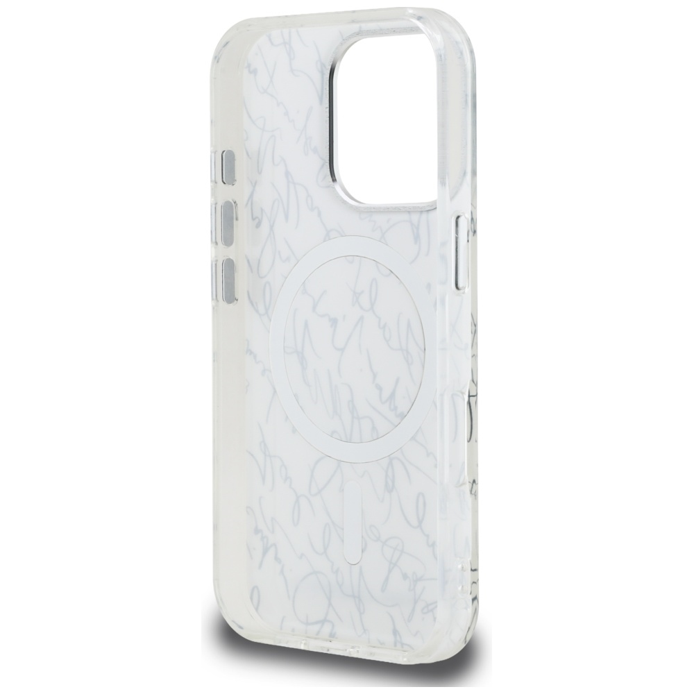 iTok webáruház - Karl Lagerfeld Karl Lagerfeld IML Karl Script Pattern MagSafe tok iPhone 16 Pro készülékhez (fehér) 7 Karl Lagerfeld IML Karl Script Pattern MagSafe Case for iPhone 16 Pro (fehér)
