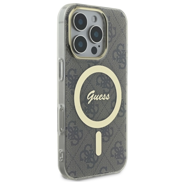 iTok webáruház - Guess Guess IML 4G MagSafe tok iPhone 16 Pro készülékhez (barna) 3 Guess IML 4G MagSafe case for iPhone 16 Pro (barna)