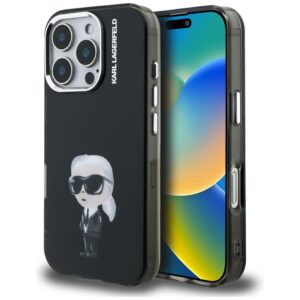Karl Lagerfeld IML Aquarelle Karl & Logo MagSafe tok iPhone 16 Pro készülékhez (fekete)