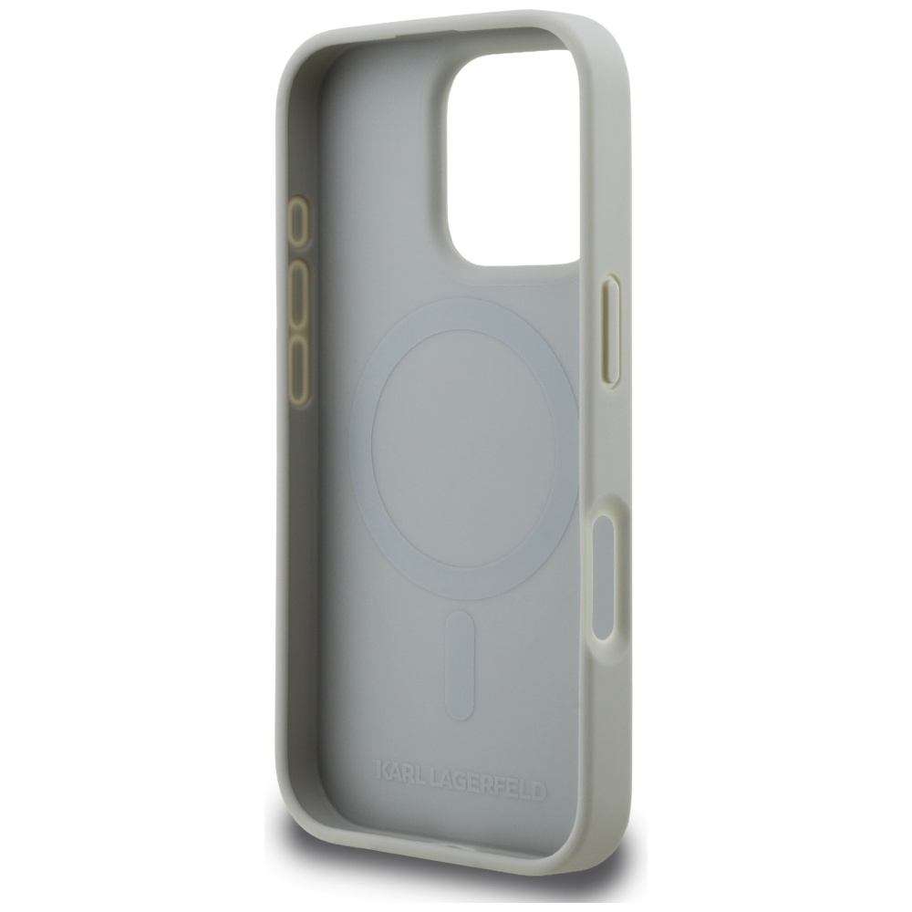 iTok webáruház - Karl Lagerfeld Karl Lagerfeld Grained Pattern & Logo MagSafe tok iPhone 16 Pro készülékhez (szürke) 7 Karl Lagerfeld Grained Pattern & Logo MagSafe Case for iPhone 16 Pro (szürke)