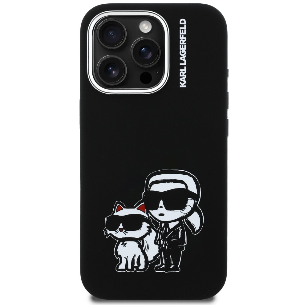 iTok webáruház - Karl Lagerfeld Karl Lagerfeld Silicone Karl&Choupette Sketch MagSafe tok iPhone 16 Pro készülékhez (fekete) 3 Karl Lagerfeld Silicone Karl&Choupette Sketch MagSafe Case for iPhone 16 Pro (fekete)