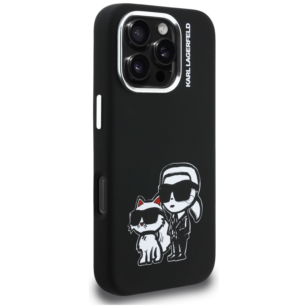 iTok webáruház - Karl Lagerfeld Karl Lagerfeld Silicone Karl&Choupette Sketch MagSafe tok iPhone 16 Pro készülékhez (fekete) 4 Karl Lagerfeld Silicone Karl&Choupette Sketch MagSafe Case for iPhone 16 Pro (fekete)