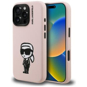 Karl Lagerfeld Silicone Karl Sketch MagSafe szilikon tok iPhone 16 Pro (rózsaszín)