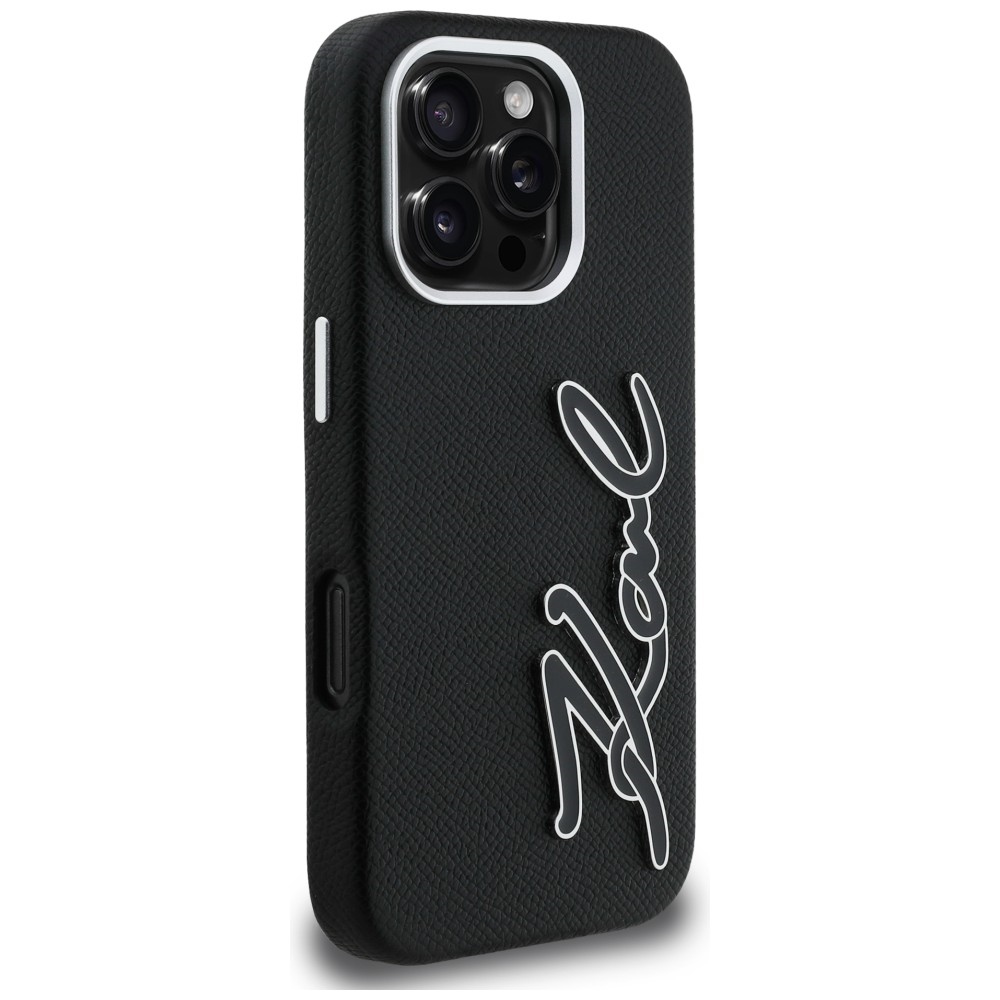 iTok webáruház - Karl Lagerfeld Karl Lagerfeld FW Grained Signature Logo iPhone 16 Pro tok (fekete) 4 Karl Lagerfeld FW Grained Signature Logo iPhone 16 Pro Case (fekete)