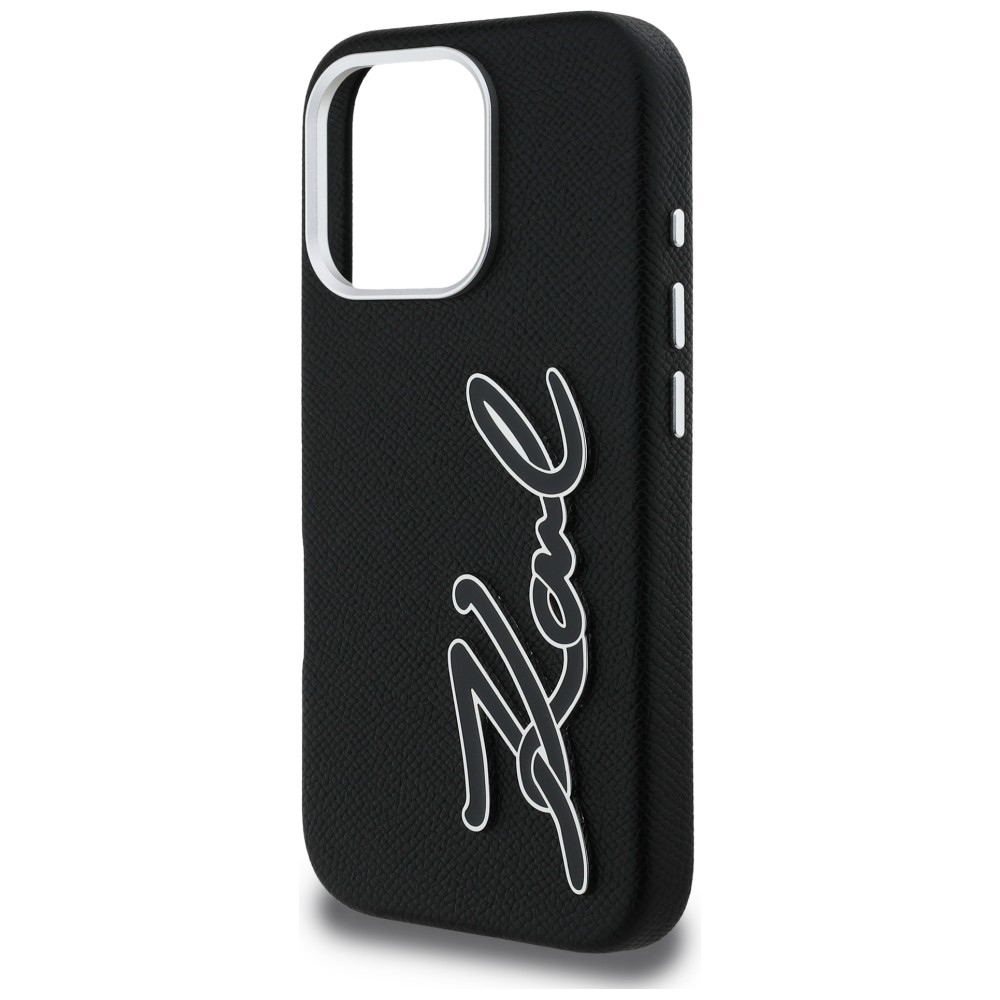 iTok webáruház - Karl Lagerfeld Karl Lagerfeld FW Grained Signature Logo iPhone 16 Pro tok (fekete) 6 Karl Lagerfeld FW Grained Signature Logo iPhone 16 Pro Case (fekete)