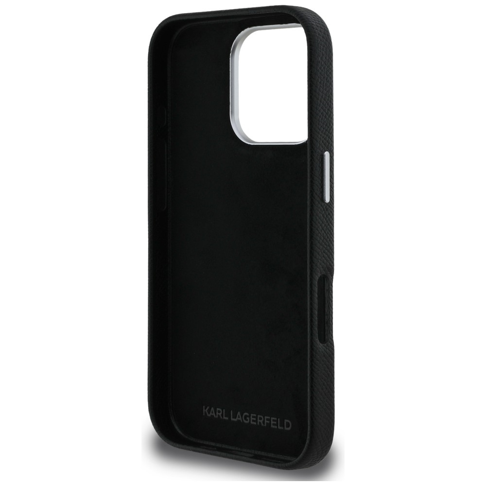 iTok webáruház - Karl Lagerfeld Karl Lagerfeld FW Grained Signature Logo iPhone 16 Pro tok (fekete) 7 Karl Lagerfeld FW Grained Signature Logo iPhone 16 Pro Case (fekete)