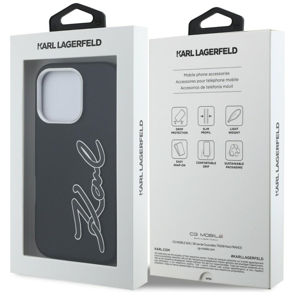 iTok webáruház - Karl Lagerfeld Karl Lagerfeld FW Grained Signature Logo iPhone 16 Pro tok (fekete) 8 Karl Lagerfeld FW Grained Signature Logo iPhone 16 Pro Case (fekete)
