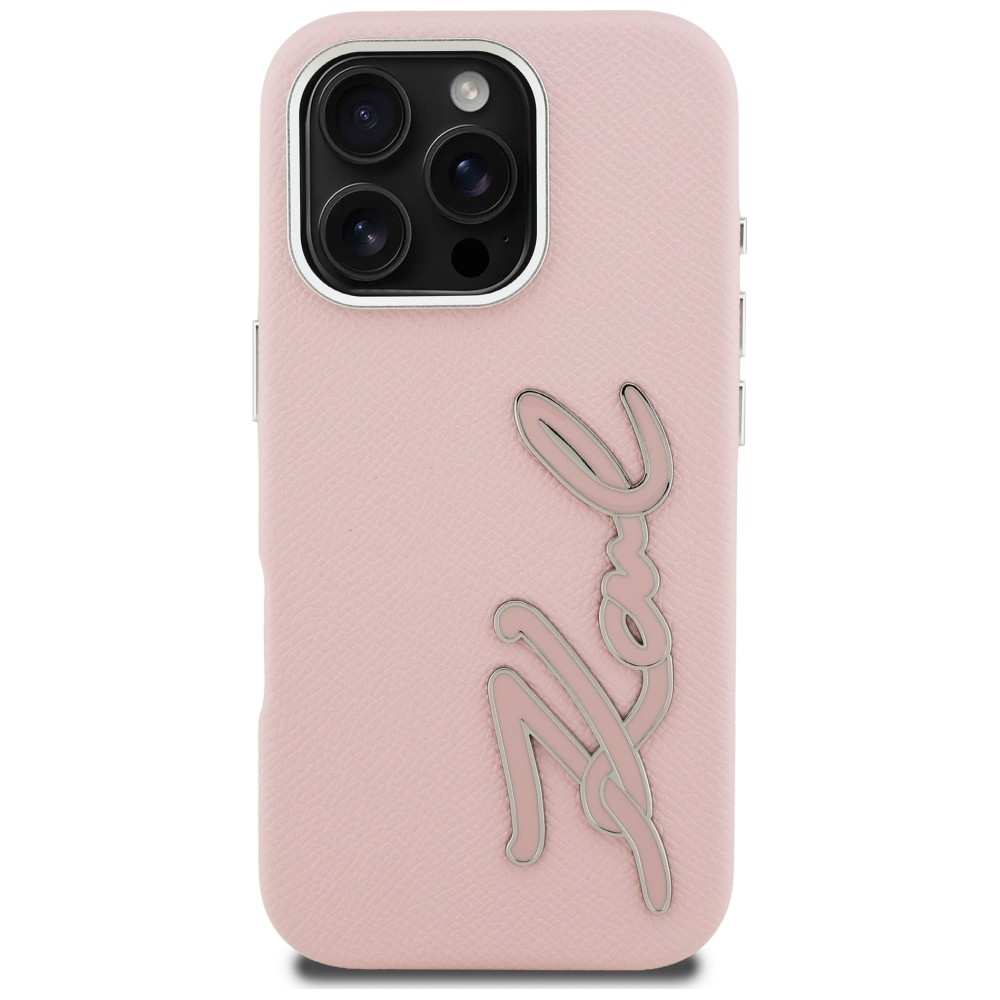 iTok webáruház - Karl Lagerfeld Karl Lagerfeld FW Grained Signature Logo tok iPhone 16 Pro készülékhez (rózsaszín) 3 Karl Lagerfeld FW Grained Signature Logo iPhone 16 Pro Case (rózsaszín)