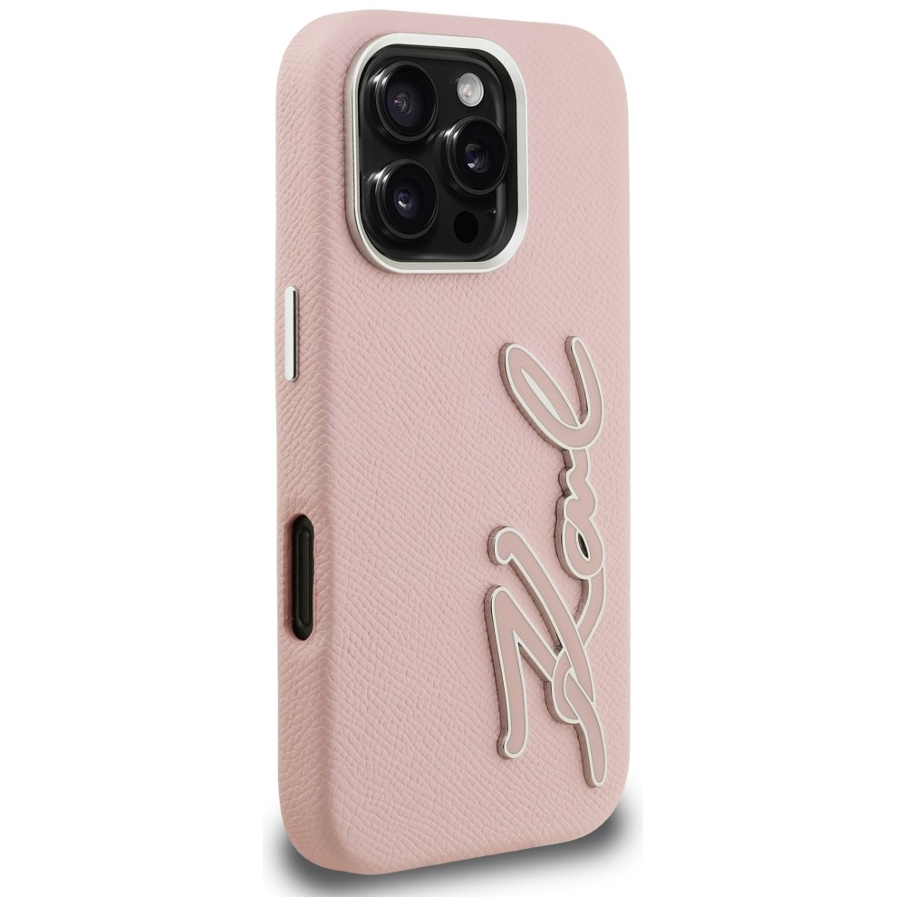 iTok webáruház - Karl Lagerfeld Karl Lagerfeld FW Grained Signature Logo tok iPhone 16 Pro készülékhez (rózsaszín) 4 Karl Lagerfeld FW Grained Signature Logo iPhone 16 Pro Case (rózsaszín)