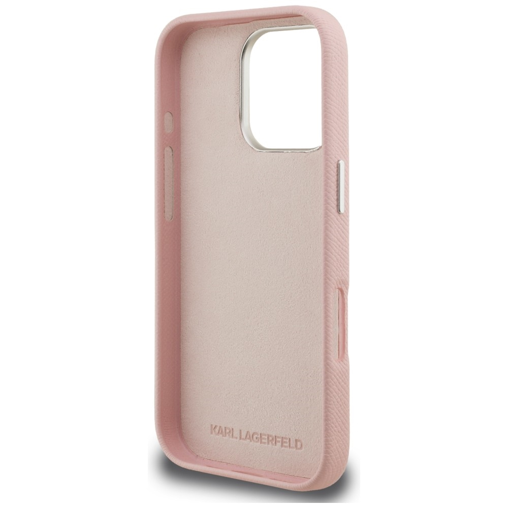 iTok webáruház - Karl Lagerfeld Karl Lagerfeld FW Grained Signature Logo tok iPhone 16 Pro készülékhez (rózsaszín) 7 Karl Lagerfeld FW Grained Signature Logo iPhone 16 Pro Case (rózsaszín)