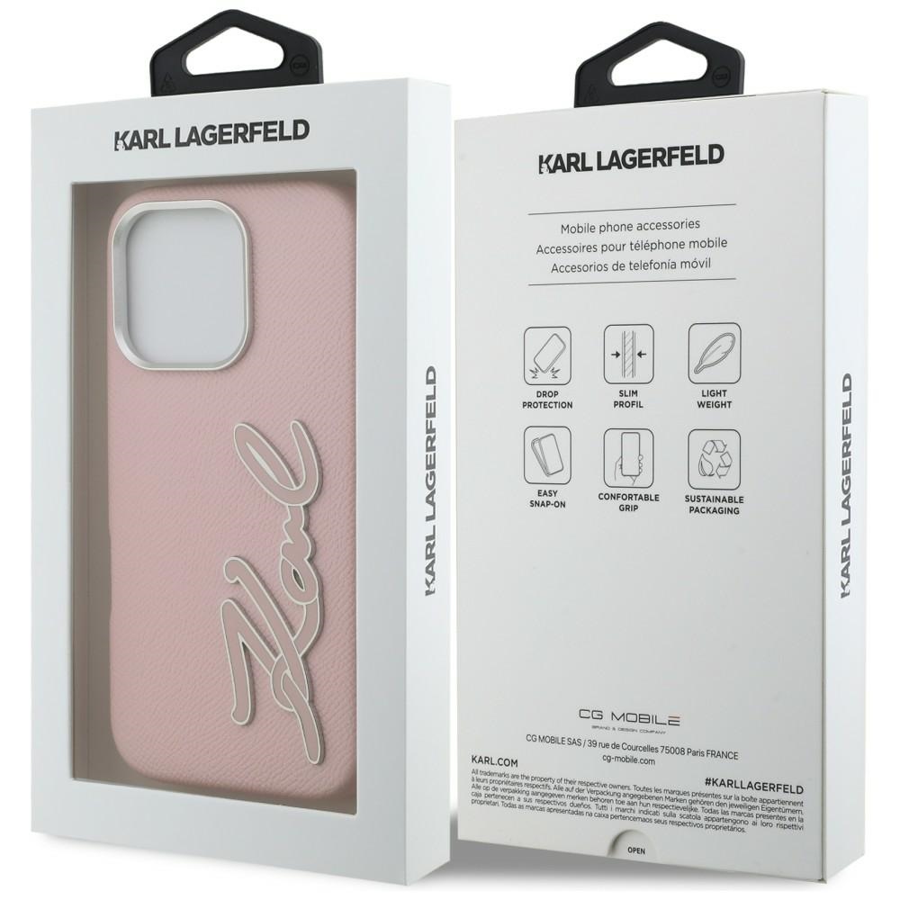 iTok webáruház - Karl Lagerfeld Karl Lagerfeld FW Grained Signature Logo tok iPhone 16 Pro készülékhez (rózsaszín) 8 Karl Lagerfeld FW Grained Signature Logo iPhone 16 Pro Case (rózsaszín)