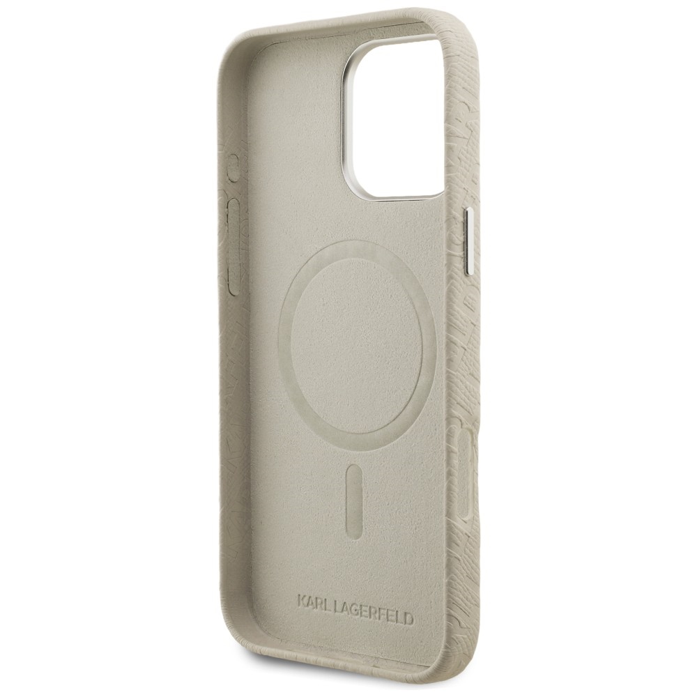 iTok webáruház - Karl Lagerfeld Karl Lagerfeld FW Stamped Karl MagSafe tok iPhone 16 Pro (bézs) 7 Karl Lagerfeld FW Stamped Karl MagSafe Case for iPhone 16 Pro (bézs)