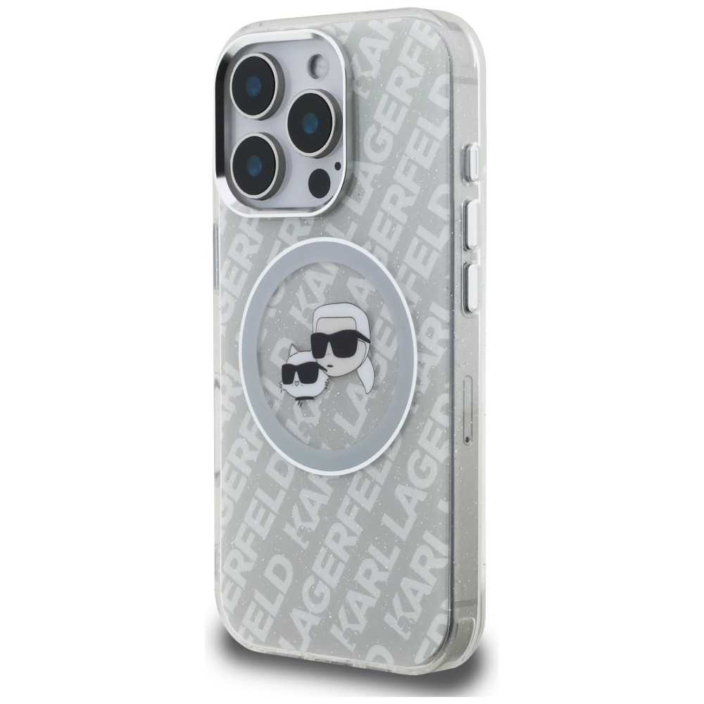 iTok webáruház - Karl Lagerfeld Karl Lagerfeld IML Glitter Karl & Choupette Heads Logo MagSafe tok iPhone 16 Pro-hoz (szürke) 2 Karl Lagerfeld IML Glitter Karl & Choupette Heads Logo MagSafe Case for iPhone 16 Pro (szürke)