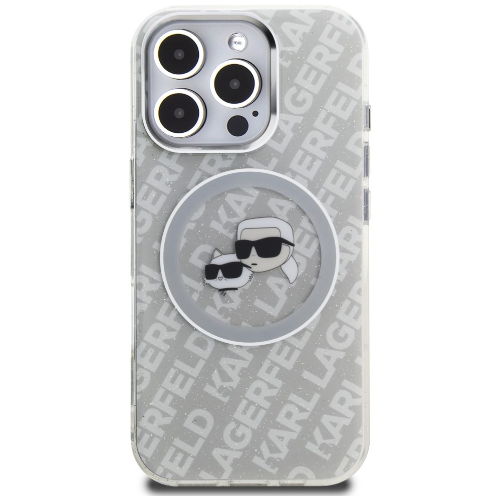 iTok webáruház - Karl Lagerfeld Karl Lagerfeld IML Glitter Karl & Choupette Heads Logo MagSafe tok iPhone 16 Pro-hoz (szürke) 3 Karl Lagerfeld IML Glitter Karl & Choupette Heads Logo MagSafe Case for iPhone 16 Pro (szürke)